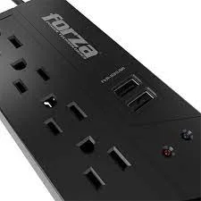 Cod. 024 Regulador autom&aacute;tico voltaje Forza FVR-1011USB / 1000VA/500W / 4 Tomas NEMA 5-15P + 2 puertos USB de carga