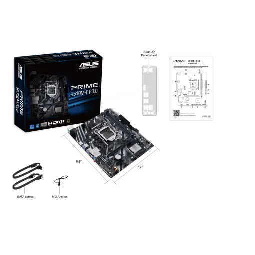 Cod. 145 Mainboard ASUS PRIME H510M-F R3.0 / 11a. &amp; 10a. Gen. / Socket LGA1200 / 2 DDR4 (64GB) / 1*M.2, 4*Sata 6 Gbps / HDMI&trade; 2.1 / 4*USB-A (5 Gbps), 2*USB-A 2.0 / 1*PCIe&nbsp;4.0/3.0 x16 / 1GbE LAN