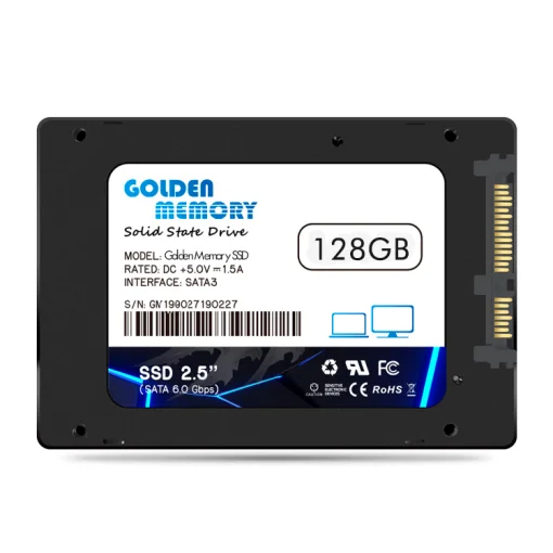 Cod. S:264 Disco Duro SOLIDO GOLDEN 128GB SSD / 3D NAND / Tama&ntilde;o 2.5" / SATA 6,0 Gb/s