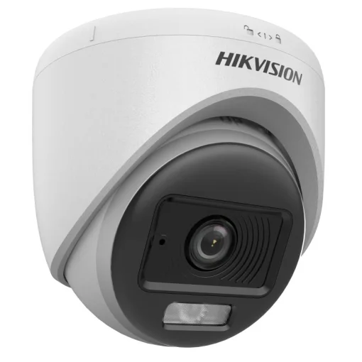 Cod. 260 C&aacute;mara con Micr&oacute;fono Integrado HIKVISION ColorVU DS-2CE70DF0T-LPFS / 2 MP / Im&aacute;genes a color 24horas / Tipo Domo / 3D DNR / Iluminaci&oacute;n h&iacute;brida Inteligente: 20 metros / Pl&aacute;stico / DC 12V