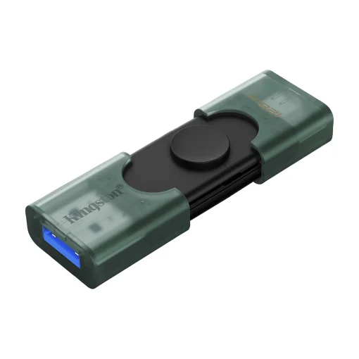 Cod. 260 Flash Memory Kingston DataTraveler&reg; Duo 128GB / USB-A y USB-C (3.2 Gen1) / dise&ntilde;o de tap&oacute;n deslizante