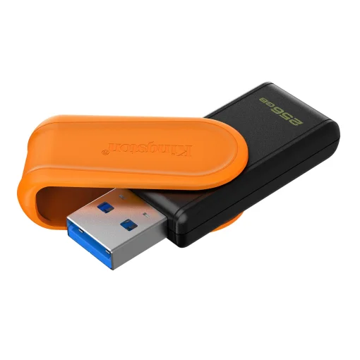 Cod. 263 Flash Memory Kingston DataTraveler&reg; Exodia S 256GB / USB-A (3.2 Gen1) / tap&oacute;n giratorio Naranja