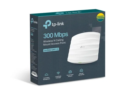 Cod. O:110 Access Point Corporativo TP-Link EAP115 Wi-Fi N de montaje en techo con Omada / 300mbps / antena interna omnidireccional 2* 4 dBi