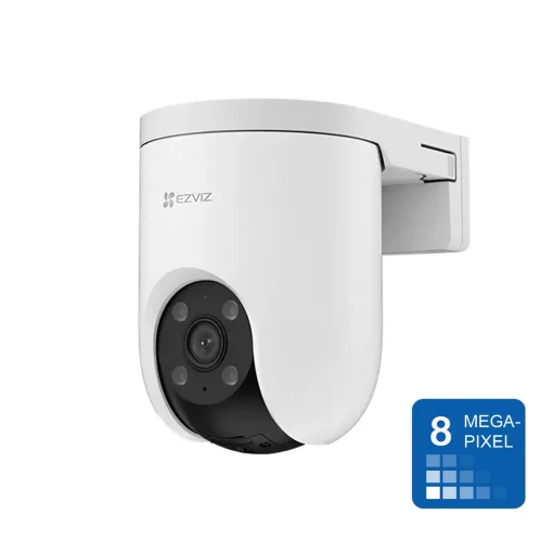 Cod. 395 Cámara Smart p/exterior 360° Wi-Fi EZVIZ H8c Pro 4K (8MP) / Visión nocturna a color / IR (hasta 30mt.) / Detección Personas/Vehículos IA / Seg. Zoom automát. / Defensa activa / Audio bidireccional / IP66 / Soporta microSD (hasta 512GB) / compatib