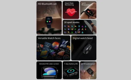 Cod. R:862 SmartWatch XIAOMI Mibro T1 / Pantalla&nbsp;AMOLED HD 1,6" / Realizar y Contestar llamadas / 20 modos deportivos / estilos personalizables/ Bater&iacute;a 350mAh (7 d&iacute;as) / Monitor de sue&ntilde;o y frecuencia card&iacute;aca, Fitness / BT 5.0 / 2ATM a prueba de agua