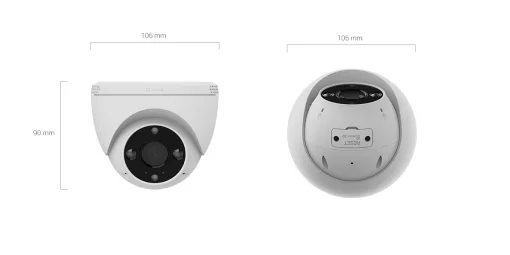 Cod. 322 Cámara Smart EZVIZ H4 Domo 3MP 2K / Visión Nocturna a Color / Detección personas/vehículos (tecnología IA) / Sirena y luz estroboscópica / Alertas personalizadas / Audio bidireccional / Almacenamiento MicroSD (hasta 512GB) / Certificación IP67 (D