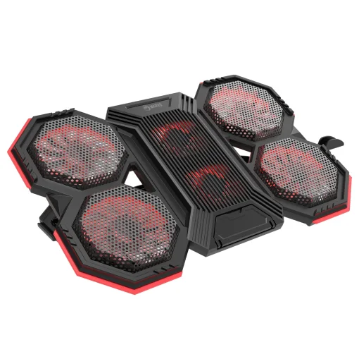 Cod. B:161   Base de Enfriamiento P/Laptop MARVO Atlas 60 (FN-41) / hasta 17.3&quot; / 6 Ventiladores (4*90mm + 2*65mm) / Led rojos / 2 Puertos USB / 6 niveles ajustables / Soporte extra para celular
