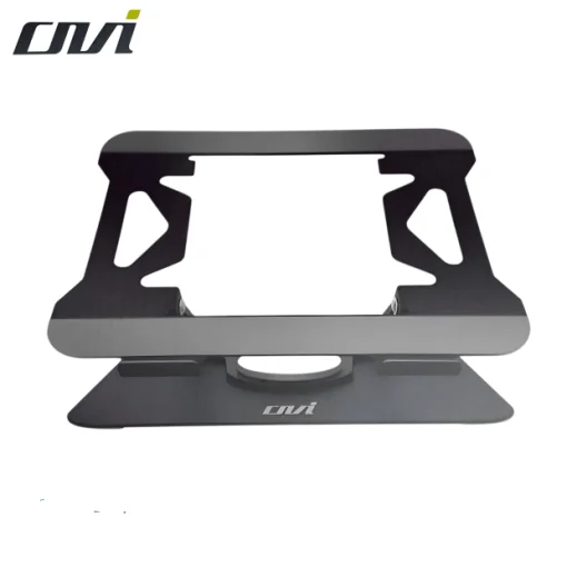Cod. 482 Base Plegable P/Laptop/Tablet OVI K03 / hasta 17.3" / Rotaci&oacute;n Libre 360&deg; / Altura ajustable / Material: Acero + silicona antideslizante