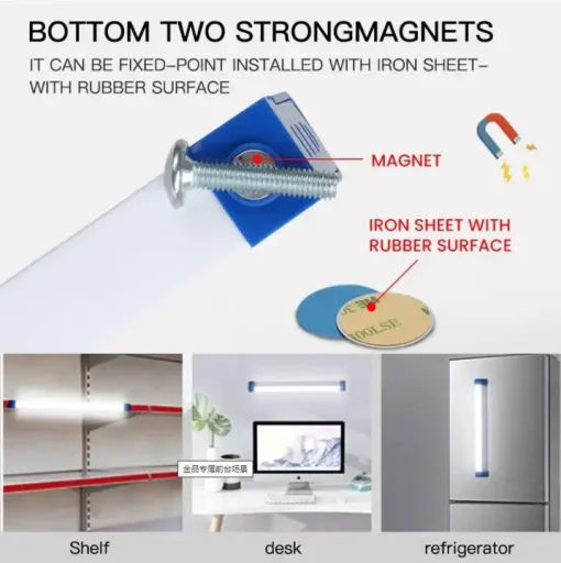 Cod.996  Lampara de emergencia LED T550 de 50W 32cm / recargable por USB / magnética / portátil de emergencia / 3 modos de iluminación