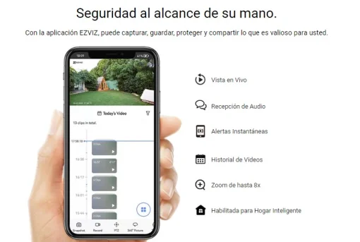 Cod. AE:205 Cámara exterior Wi-Fi EZVIZ H3 - 3MP resolución 2K / Visión Nocturna a Color / Detección de personas/ vehículos (tecnología de IA) / Defensa activa (sirena y luz estroboscópica) / Audio bidireccional / almacenamiento microSD (hasta 256GB) / Pr