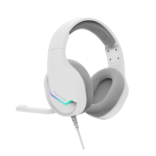 Cod. M:092  Headphone MARVO H8618 WH Blanco / Micr&oacute;fono omnidireccional / RGB est&aacute;tica&nbsp;/ control en cable (vol. y mic.) / Interfaz USB 2.0, Cable trenzado 2.0 m