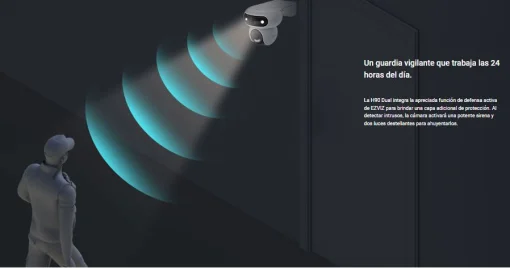 Cod. 747 Cámara Smart ext. EZVIZ H90 Dual (2K+ &amp; 2K+) / lentes Rotaciones duales / Control un toque / Vista Nocturna Color (40m)/ 2*modos patrulla / Detección humana/vehículo IA / Co-detección Seg. automát. / Defensa activa / Audio bidireccional / spt. Mi