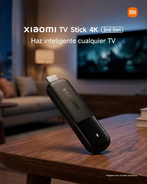 Cod. 1161 Xiaomi TV Stick 4K (2da Gen) / Google TV&trade; / Wi-Fi&nbsp;6, Bluetooth 5.2 / 2GB RAM, 8GB Alm. / Dolby Vision&reg; y HDR10+ / Dolby Atmos&reg; y DTS:X / Control remoto por voz 360&deg;