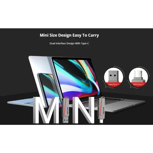 Cod. 226 Flash Memory HIKSEMI DUAL Slim E307C&nbsp;64GB / USB 3.2&nbsp;Tipo-A y USB Tipo-C High Speed OTG / Met&aacute;lico