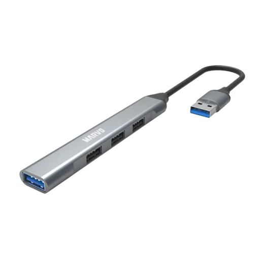 Cod.  979  Hub MARVO UH-ATC01 / Interfaz USB 3.0 a  3*USB 2.0 + 1*USB 3.0 / plug &amp; Play / Metal