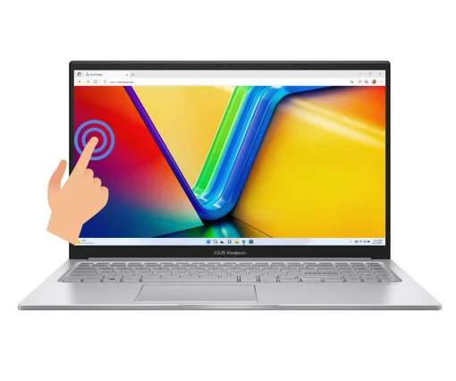Cod. 1758 ASUS VivoBook 15 F1504VA /  Intel® Core™ i7-1355U 13va Gen. ( hasta 5,0 GHz, 10 núcleos, 12 subprocesos) / 16GB / 1 TB NVMe™ SSD / 15.6&quot; Táctil FHD / Windows 11 / Wi-Fi 6 AX &amp; BT 5.3 / Teclado Retroiluminado alfanumérico / Cool Silver