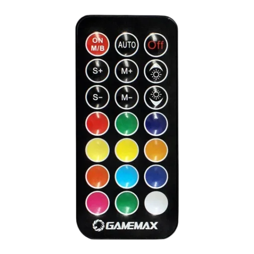 Cod. G:388 Kit GAMEMAX Case VISTA MB / MATX / lateral y frontal vidrio templado / marco metálico de acero /  1*USB3.0 + 2*USB2.0 / 1* audio combinado / Incluye P/Armar 5*fans ARGB 120mm + Controlador RGB AURA Sync + CR