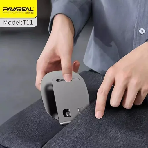 Cod. A:296  Soporte Pavareal T11 P/Celular y Tablet 4" hasta 13" / giratorio 360&deg; &amp; plegable / Material: aluminio / Gris