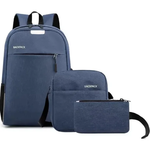 Cod. 114 Kit 3en1 Backpack LS206 (Mochila + Lonchera + Cartuchera) / P/*Laptop 15.6" / Varios compartimentos / Nailon y Poli&eacute;ster