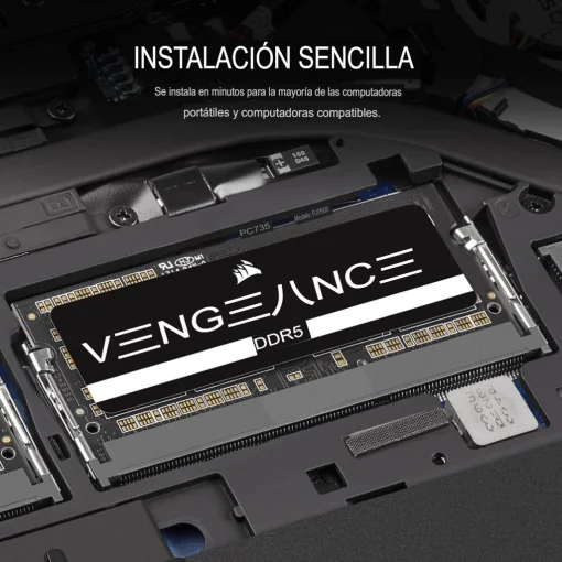 Cod. L5:283 Memoria RAM CORSAIR Vengeance P/Laptop 16GB DDR5 5200 MHz, 1.1V CL44