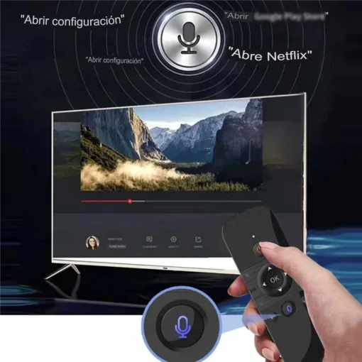 Cod. 1074 Control remoto por voz Air Mouse M8 / Mini teclado / IR/RF 2.4GHz / Bat. integrada / Compatible: Smart TV, Android TV, PC