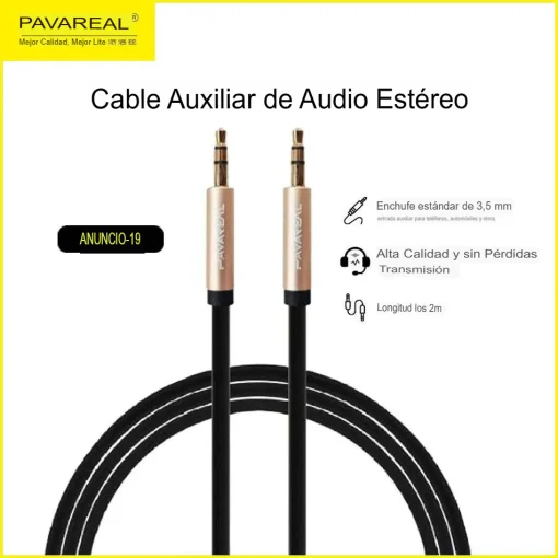 Cod. 229 Cable de Audio Pavareal AD-19 / AUX. 3.5mm / 2 m