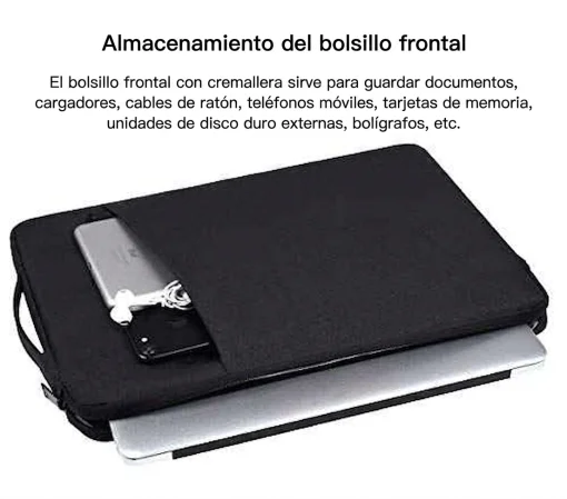 Cod. 113 Estuche Acolchado PIN LS201 P/laptop 15.6" / 2*Compartimentos externos / Antisalpicaduras