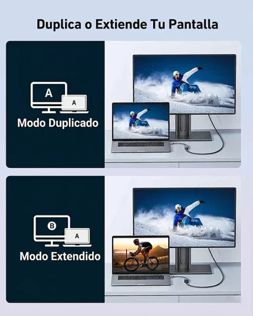 Cod. 170 Adaptador de Video ACER ODK430 de USB Tipo-C (macho) a VGA (hembra) / 1080p FHD / Thunderbolt 3/4 a VGA / Carcasa de aluminio