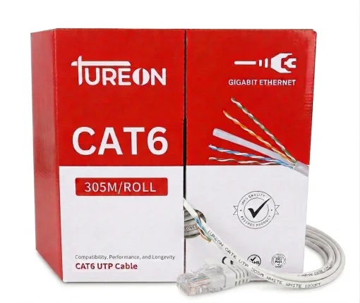Cod. 235 Cable UTP TUREON CAT6 P/Interior / 305 Metros CCA 60/40 T-624-IW 10/100/1000 Blanco