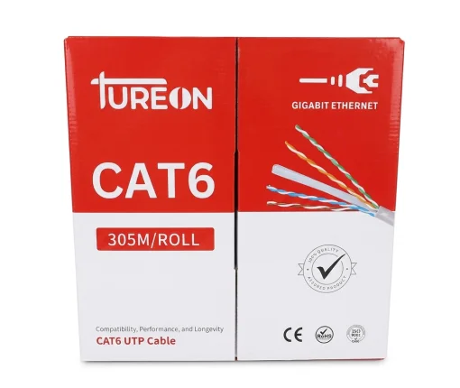 Cod. 235 Cable UTP TUREON CAT6 P/Interior / 305 Metros CCA 60/40 T-624-IW 10/100/1000 Blanco