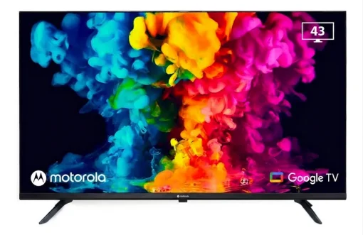 Cod. 142 Smart TV Motorola 43" FHD 43MKNFHD / Google TV / HDR / Wi-FI 5 &amp; Bluetooth / Google Cast / Dise&ntilde;o Sin Bodes (Bisel Met&aacute;lico) / Control remoto por voz