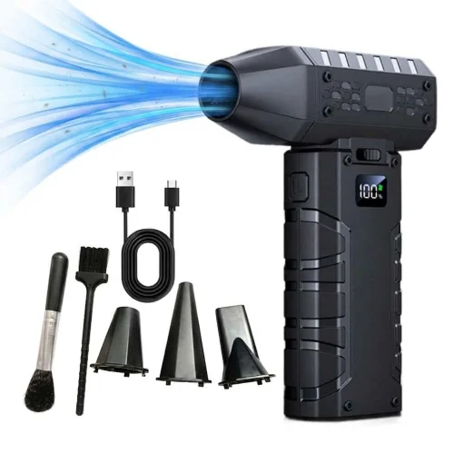 Cod. 1187 Mini Sopladora Recargable 126W / Boquillas intercambiables / Luz-LED / Bat. (3000mAh)