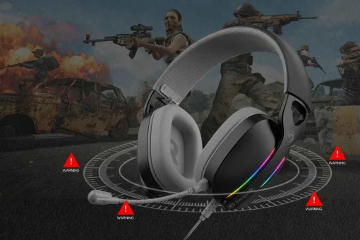 Cod. 123 Headphone MARVO Pulz 70S Black (HG9086 BK) / Sonido envolvente 7.1 / Diadema Telesc&oacute;pica ajusteble / luces RGB Din&aacute;mico / Mic. omnidireccional extra&iacute;ble / Interfaz USB, Cable 2.0 m