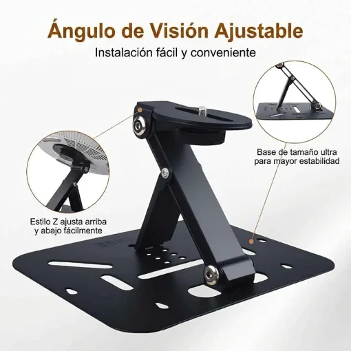 Cod. 1185 Soporte P/Proyector 3en1 (escritorio, pared, techo) con rosca 6,35mm (1/4") / Max. 5kg (11lbs)/ plegable / ajuste de 180&deg; / Metal