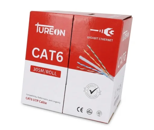 Cod. 235 Cable UTP TUREON CAT6 P/Interior / 305 Metros CCA 60/40 T-624-IW 10/100/1000 Blanco
