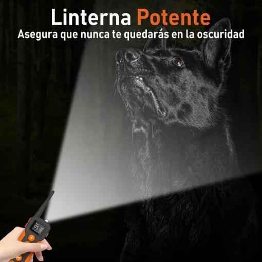Cod. 1184 Collar de Entrenamiento P/Perros PD 518-1 Orange / Recargable, Impermeable IPX7 / 3*Modos (Sonido, Vibraci&oacute;n, Choque) / Con Control Remoto y Pantalla LCD