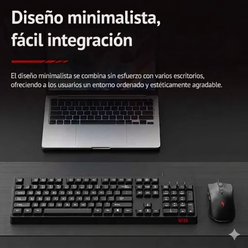 Cod. 299 Kit 2en1 ACER NITRO OCC311 / Teclado Espa&ntilde;ol + Mouse &oacute;ptico 3600DPI, 7 botones / iluminaci&oacute;n RGB Arco&iacute;ris / Silencioso / USB, Cable 1.5 m