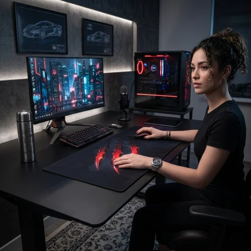 Cod. 059 Mouse Pad Gaming Xtrike Me MP-208 / Superficie de Tela Microfibra Antideslizante / Base de goma / Dim. XL (800 * 300 * 3mm)