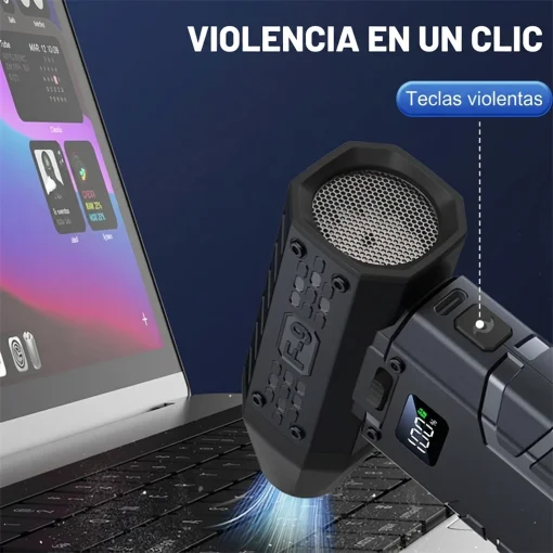 Cod. 1187 Mini Sopladora Recargable 126W / Boquillas intercambiables / Luz-LED / Bat. (3000mAh)