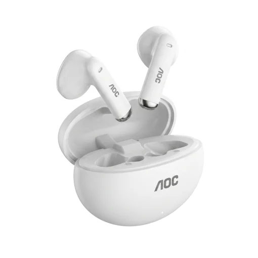 Cod. 133 Aud&iacute;fonos AOC ACT1501WT / Bluetooth&reg; 6.0 / Touch Intelligent / Cancelaci&oacute;n Activa ANC / Bat. 350mAh, USB-C