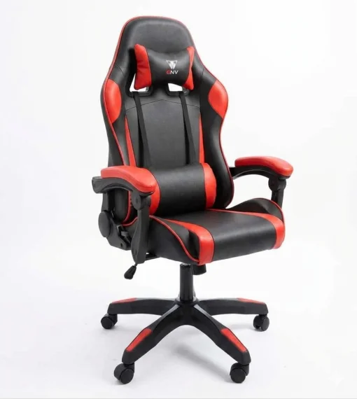 Cod. 1171 Silla Gamer ENV Olympus Black/Red / Almohada cabeza y zona lumbar / Rotaci&oacute;n 360&deg; / Respaldo reclinable 180&ordm;