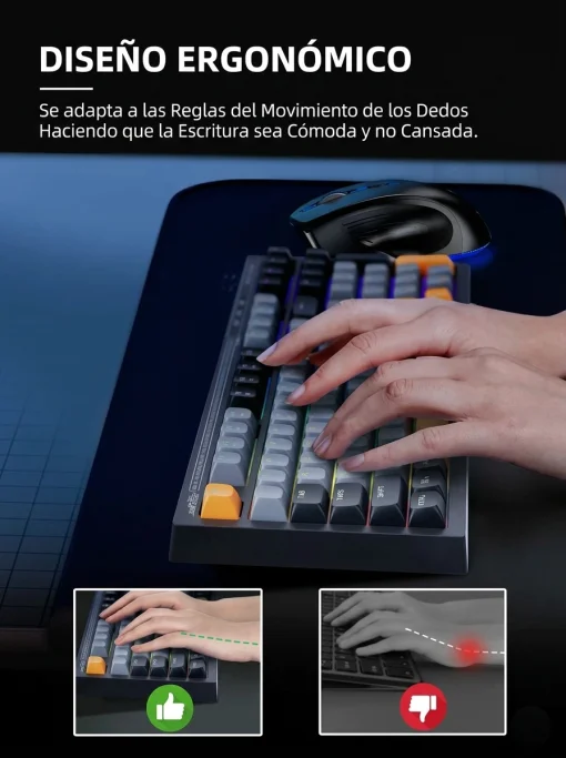 Cod. 286 Teclado Marvo Soldat S50B (K638B) / Silencioso / Retroiluminado vibrante mixtos / FN Multimedia / anti-ghosting 19 teclas / 98 teclas Espa&ntilde;ol