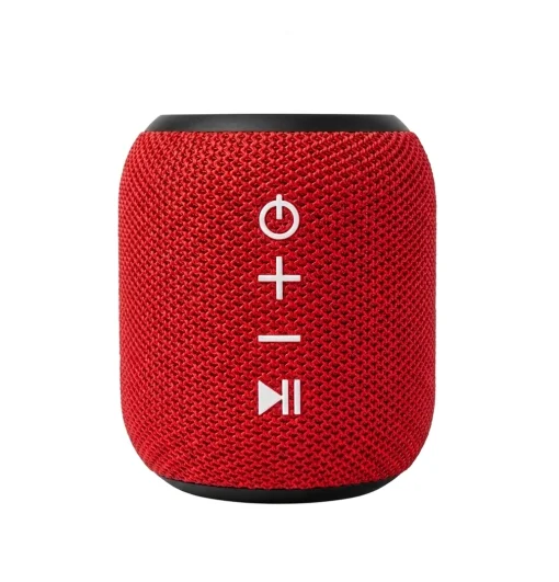 Cod. 257 Parlante Bluetooth 5.0 HS-099C / Sonido 360&deg; / 5W / LED-RGB / Radio FM / Lector USB y MicroSD / Bat. Recargable 1200mAh - Rojo