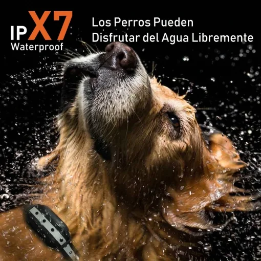 Cod. 1184 Collar de Entrenamiento P/Perros PD 518-1 Orange / Recargable, Impermeable IPX7 / 3*Modos (Sonido, Vibraci&oacute;n, Choque) / Con Control Remoto y Pantalla LCD
