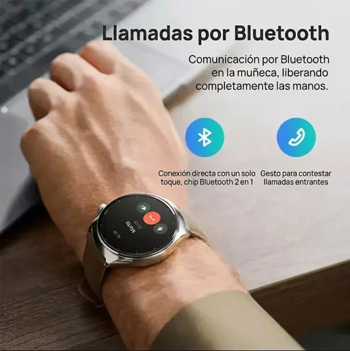 Cod. 1200 SmartWatch Mibro Lite 3 Pro (Gold) / GPS / AMOLED UHD 1.32" 60FPS / LLamadas BT V5.3 / Monitoreo de Salud 24/7: (ritmo card&iacute;aco, SpO2, estr&eacute;s y sue&ntilde;o) / Resistente al agua hasta 50 m (5ATM) / Bat. 350mAh (14 d&iacute;as) / 150+ modos deportivos