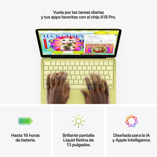 Cod. 1826  Apple MacBook Neo 2026 (MHFA4LL/A) / Chip&nbsp;A18&nbsp;Pro (IA &amp; Apple Intelligence) / 8GB RAM / 256 SSD / 13" Liquid Retina IPS (nativa: 2408 x 1506) / Teclado Magic Ingl&eacute;s / C&aacute;mara FaceTime HD 1080p / Hasta 16 Horas de Autonom&iacute;a / Silver