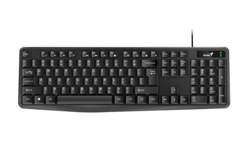 Cod. G:194 Teclado Genius KB-117 / USB / Clásico / Resistente a salpicaduras / Teclas Cóncavas / Cable 1.5 mt. / Español / Negro