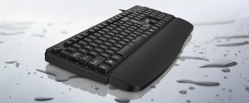 Cod. 302 eclado Genius KB-123 / Tecla AI Copilot / reposamu&ntilde;ecas / 12 Teclas FN Multimedia / Resistente a derrames de l&iacute;quidos / USB, cable 1.5m / Espa&ntilde;ol