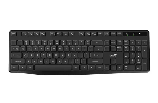 Cod. 237 Teclado Wireless Genius KB-7200, / 2.4GHz / / Silencioso / Indicador de batería / 11 teclas de función (8 audio, 3 Internet) / Español / Black