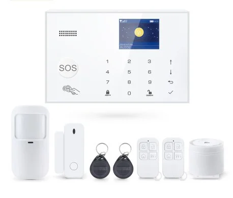 Cod. 403  Kit Sistema de Alarma Wi-Fi&amp;GSM TUREON TUR-G30 /&nbsp;Central con Pantalla LCD y teclado t&aacute;ctil / Control APP TuyaSmart/SmartLife / 1*Detector de movimiento / 1*Sensor magn&eacute;tico / 2*controles / 2*magn&eacute;ticos RFID / Sirena 100dB